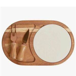 Twine Living Acacia Wood and Ceramic Cheese Board